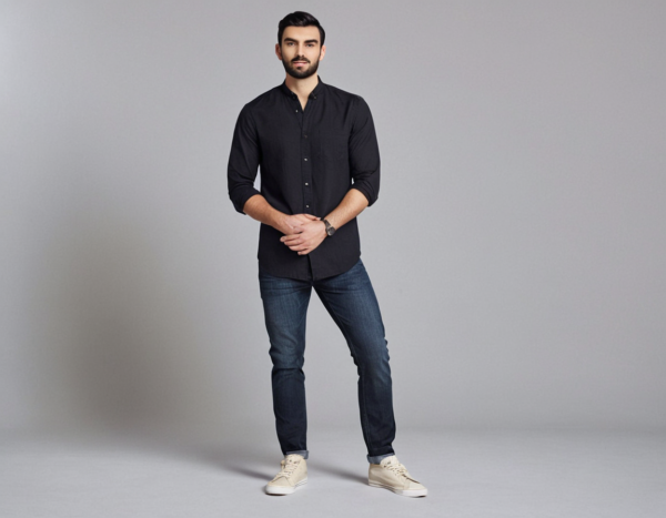 Classy Black Plain Shirt For Men