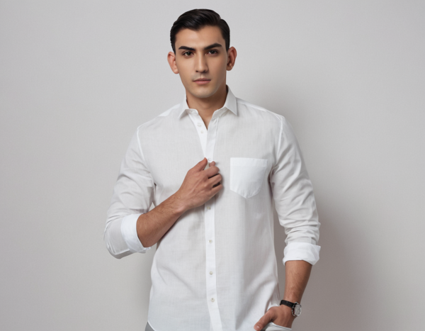 Golden City White Plain Shirt