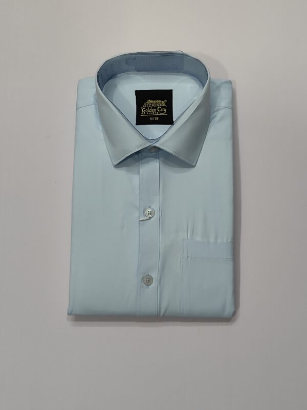 Formal Plain Shirt For Men-Sky Blue Full Sleeve - Image 2